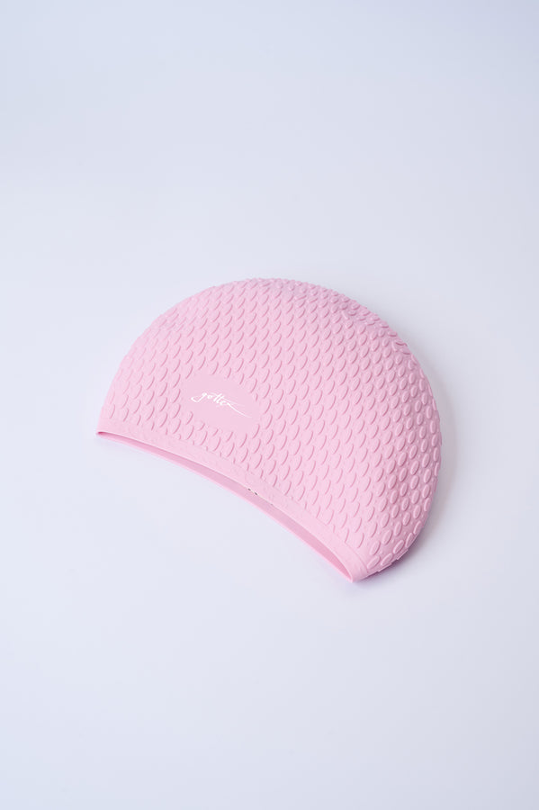 Pink Textured Swim Cap
