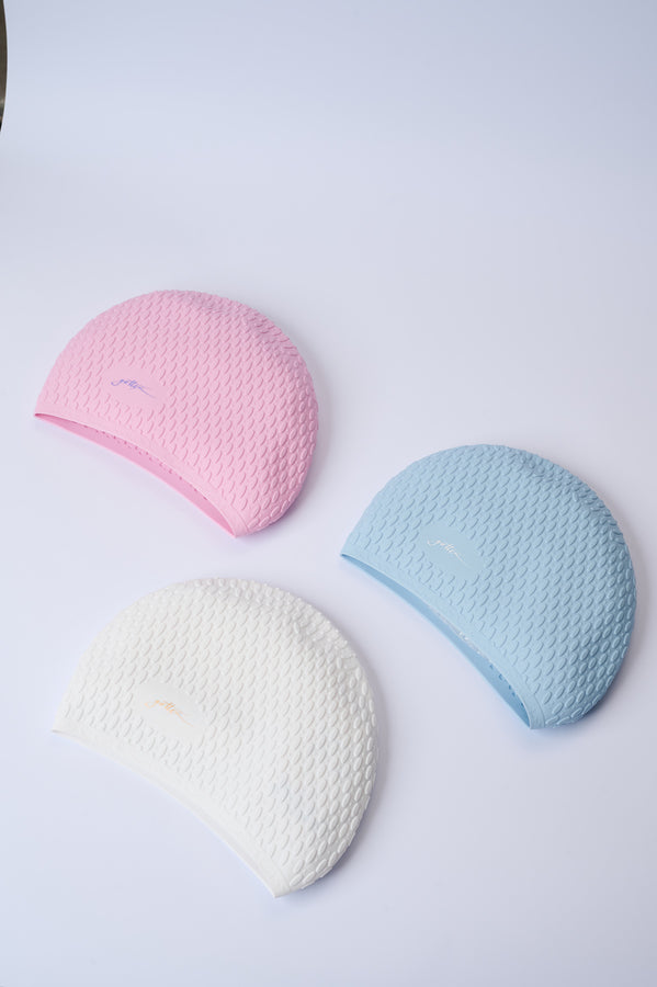 Pink Textured Swim Cap