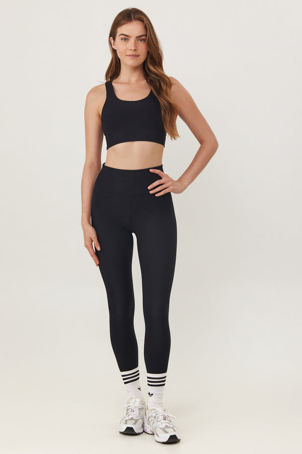 BLACK RIBBED HIGH WAIST LEGGING