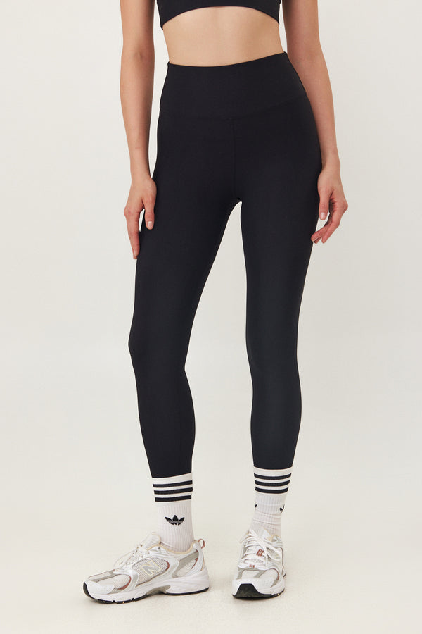 BLACK RIBBED HIGH WAIST LEGGING
