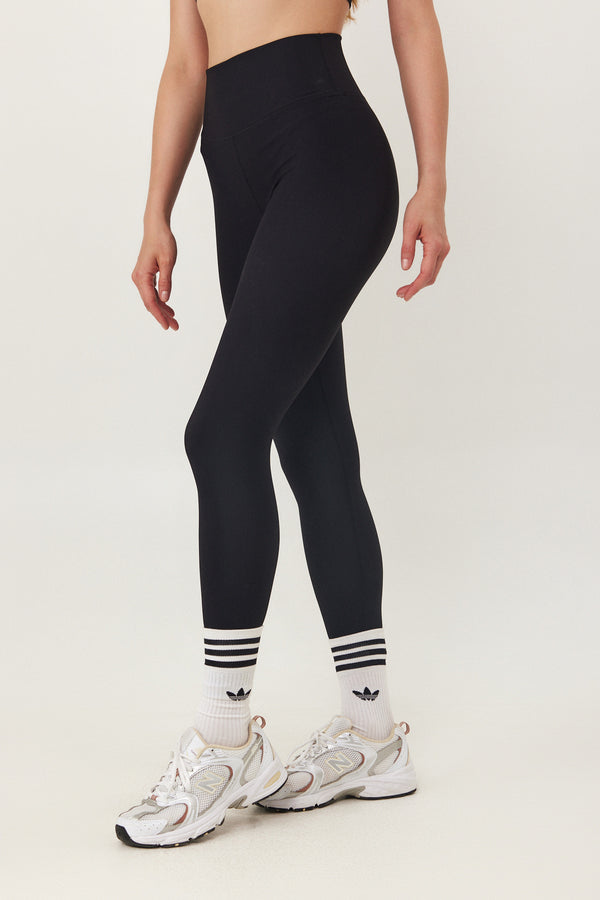 BLACK RIBBED HIGH WAIST LEGGING
