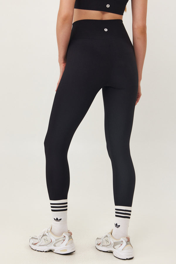 BLACK RIBBED HIGH WAIST LEGGING