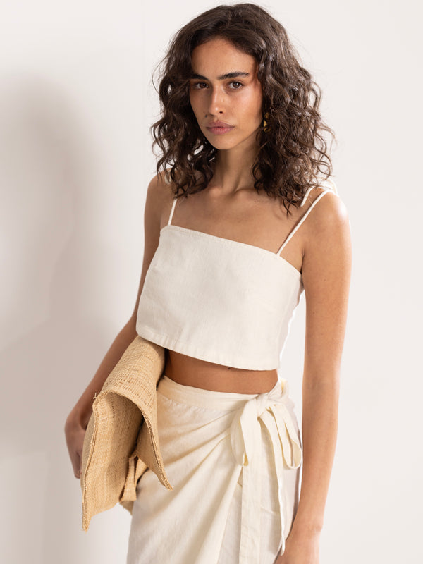 PAROS CROP TOP IN CREAM