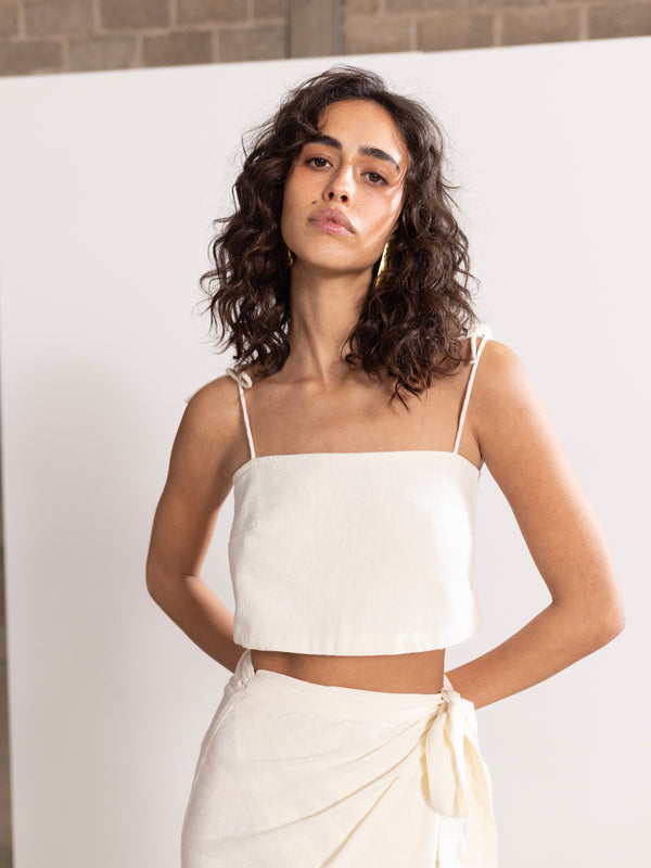 PAROS CROP TOP IN CREAM
