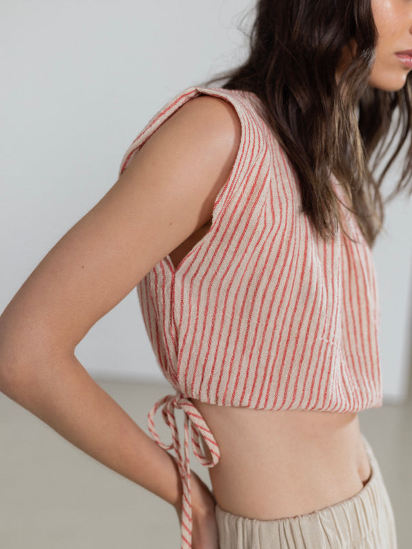 POSITANO STRIPE CROP TOP