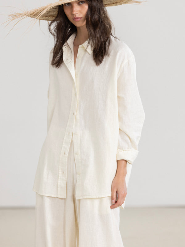 SORRENTO LINEN SHIRT IN CREAM
