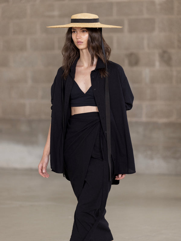 SORRENTO LINEN SHIRT IN BLACK