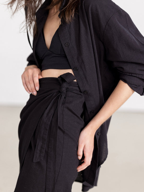 SORRENTO LINEN SHIRT IN BLACK