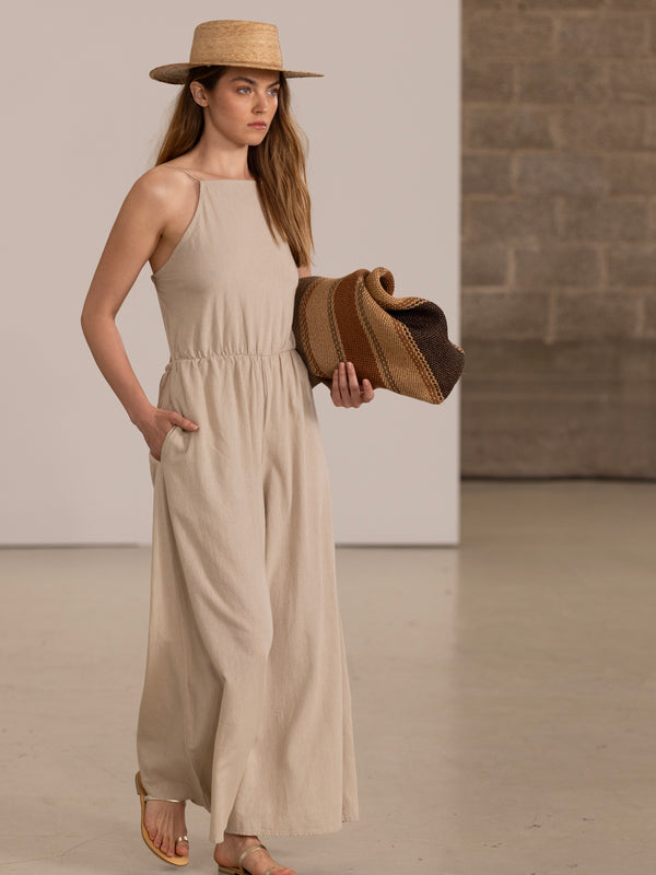 SORRENTO JUMPSUIT IN STONE