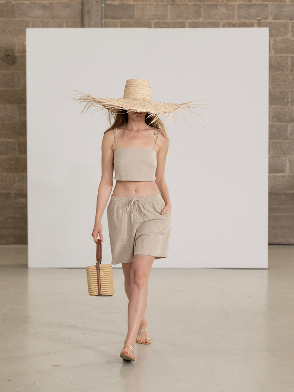 SORRENTO CROP TOP IN STONE