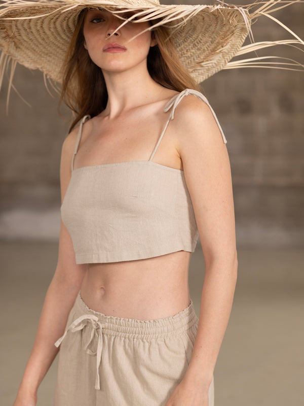 SORRENTO CROP TOP IN STONE