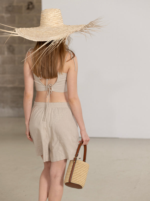 SORRENTO CROP TOP IN STONE