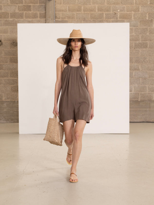 MARRAKECH SHORT PLAYSUIT IN KHAKI