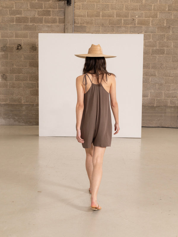 MARRAKECH SHORT PLAYSUIT IN KHAKI