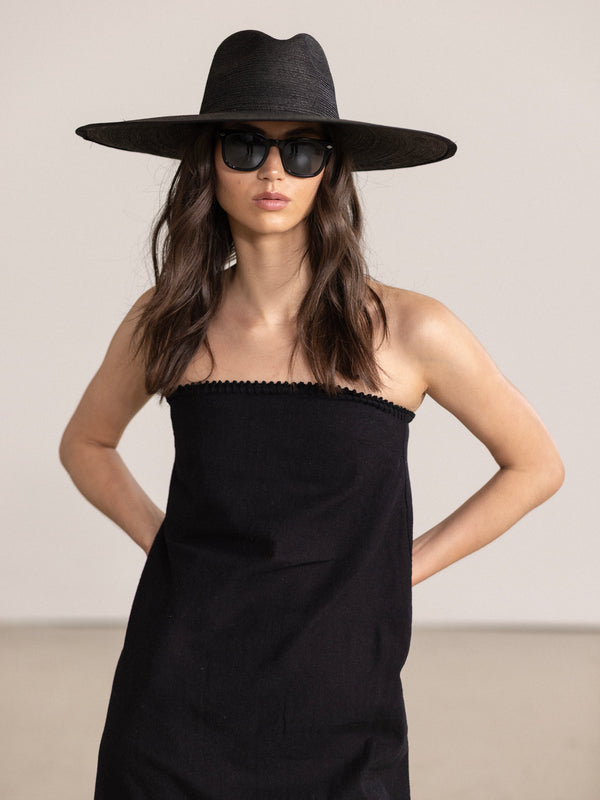 SORRENTO STRAPLESS MAXI DRESS IN BLACK