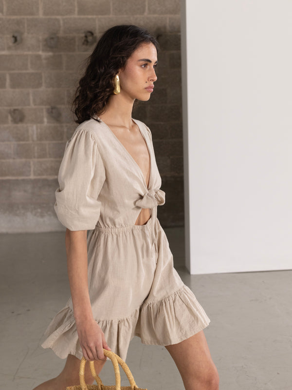 SORRENTO MINI DRESS IN STONE