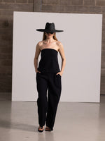 SORRENTO LINEN WIDE LEG PANT IN BLACK
