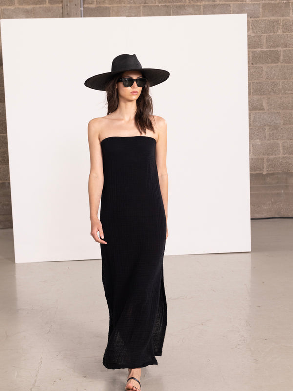 OASIS STRAPLESS MAXI DRESS IN BLACK