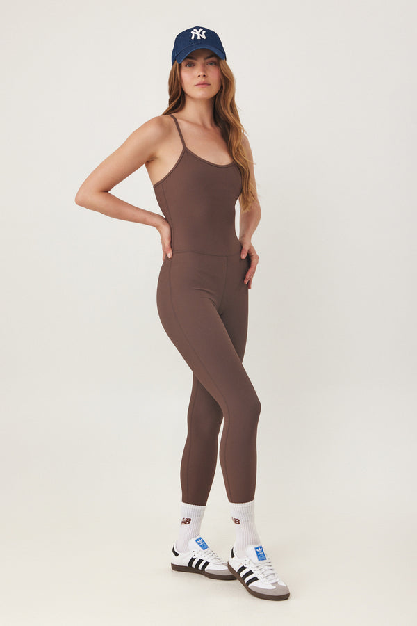 ESPRESSO RIBBED LONG LENGTH ONESIE