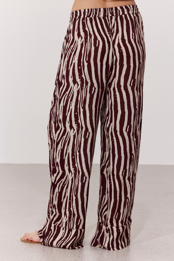 ZANZIBAR WIDE-LEG LINEN PANTS IN ANIMAL PRINT