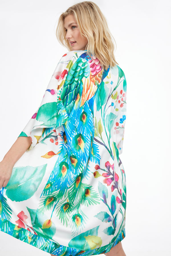GOTTEX MAYURIKA BELTED KIMONO COVER UP DRESS