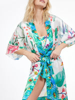 GOTTEX MAYURIKA BELTED KIMONO COVER UP DRESS