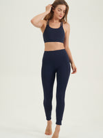 X BY GOTTEX NAVY LEGGING WITH WITH RIB INSERTS