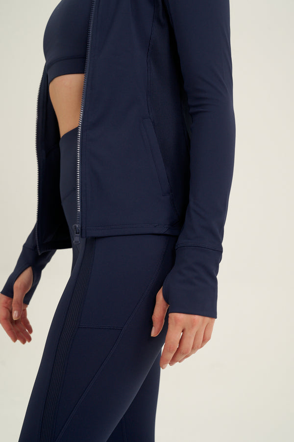 X BY GOTTEX NAVY FLEX JACKET