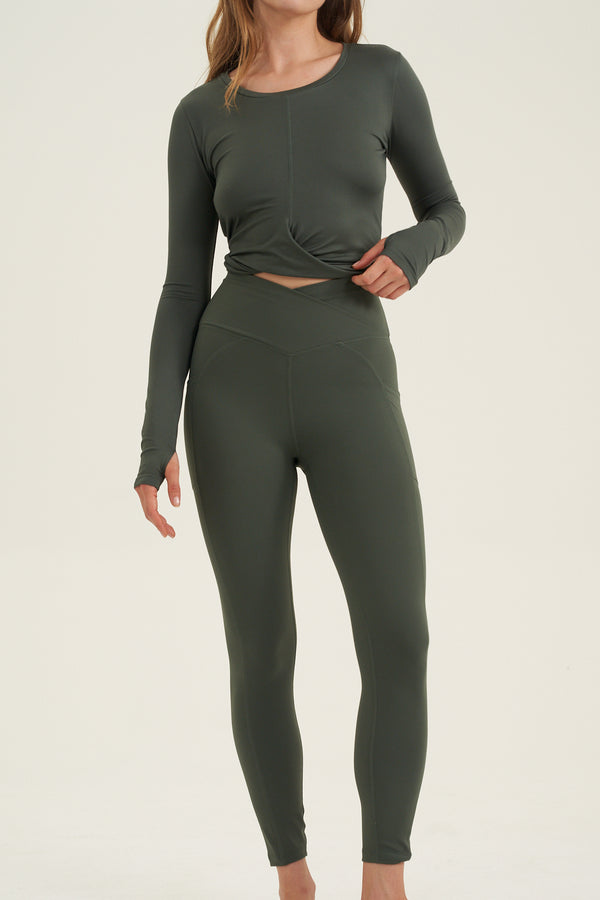 X BY GOTTEX FRONT TWIST TOP IN GREEN