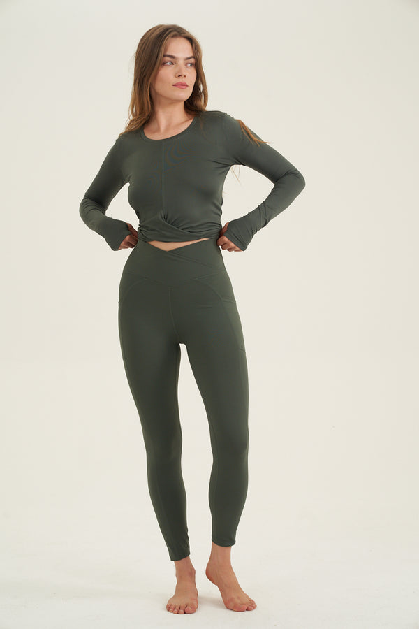 X BY GOTTEX FRONT TWIST TOP IN GREEN
