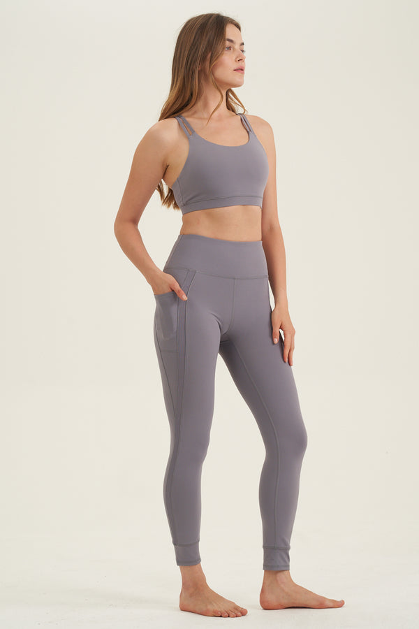 X BY GOTTEX GREY TOP WITH CROSS BACK
