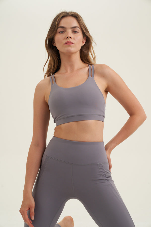 X BY GOTTEX GREY TOP WITH CROSS BACK