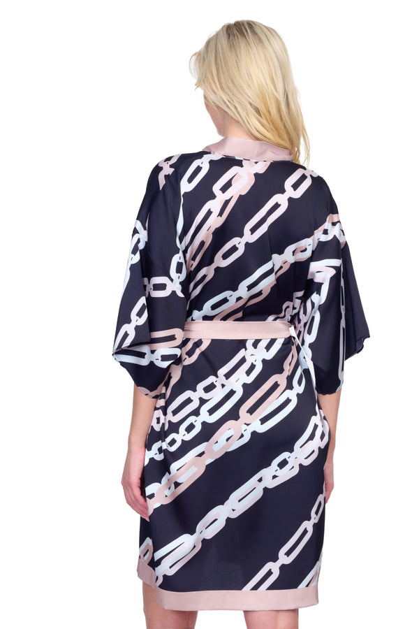 GOTTEX BEJEWELED BELTED KIMONO