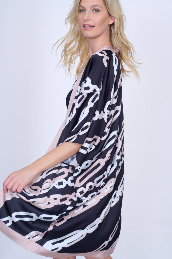 GOTTEX BEJEWELED BELTED KIMONO