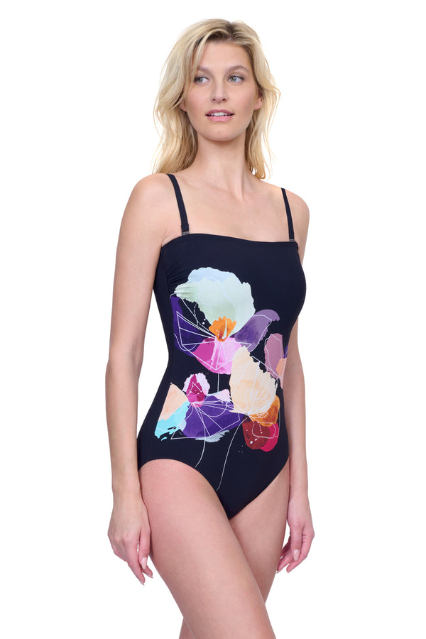GOTTEX ENCHANTED SUN BANDEAU ONE PIECE SWIMSUIT