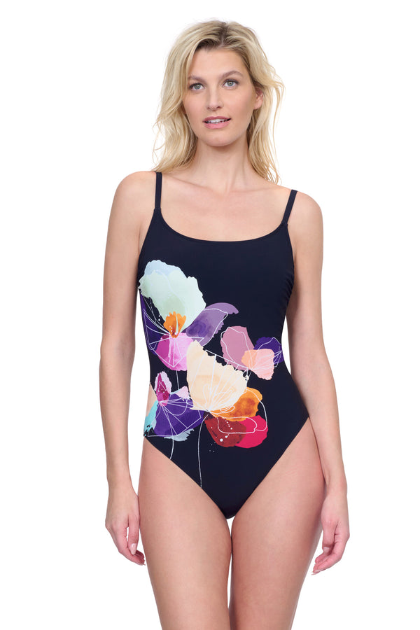 GOTTEX ENCHANTED SUN ROUND NECK ONE PIECE SWIMSUIT