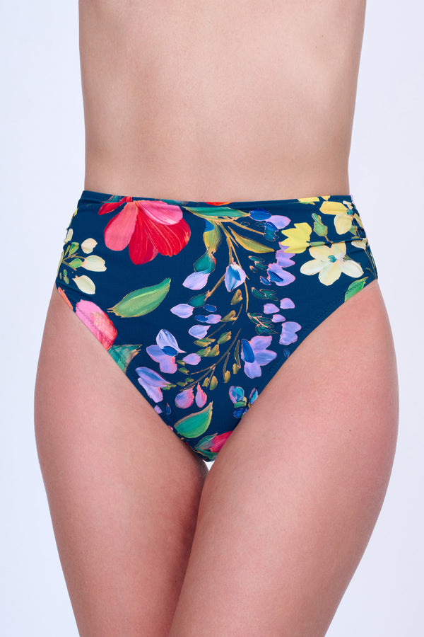 GOTTEX GARDEN DREAM HIGH WAIST BIKINI BOTTOM - NAVY