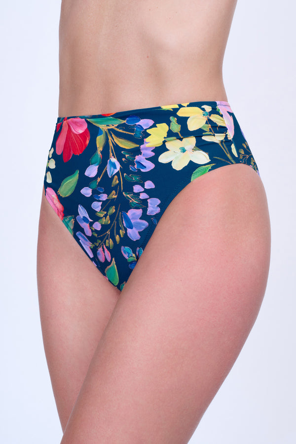 GOTTEX GARDEN DREAM HIGH WAIST BIKINI BOTTOM - NAVY