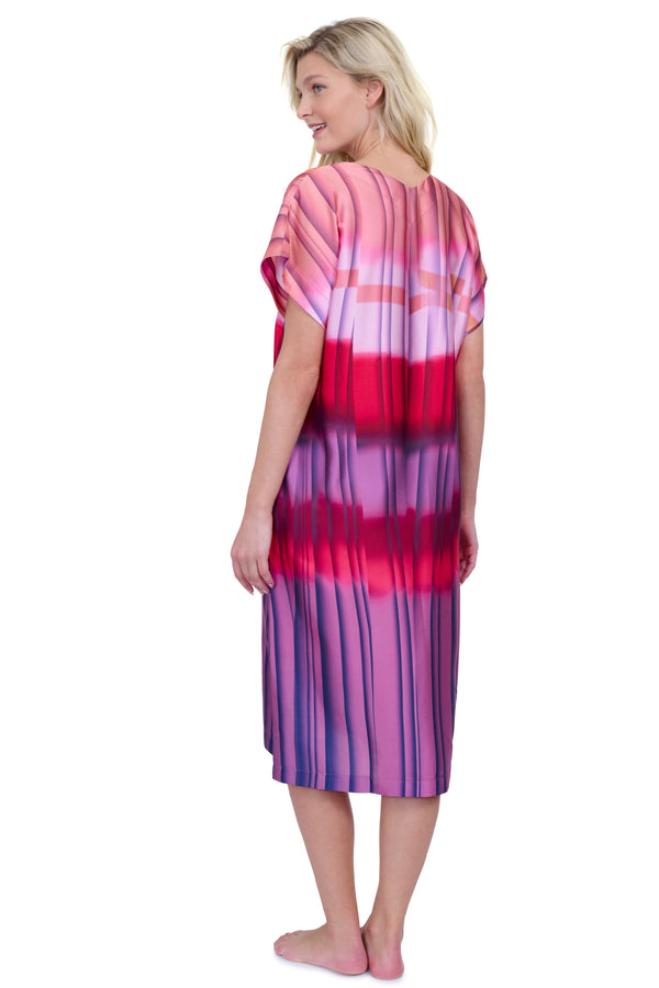 GOTTEX GOLDEN HOUR V-NECK LONG TUNIC COVER UP - PINK