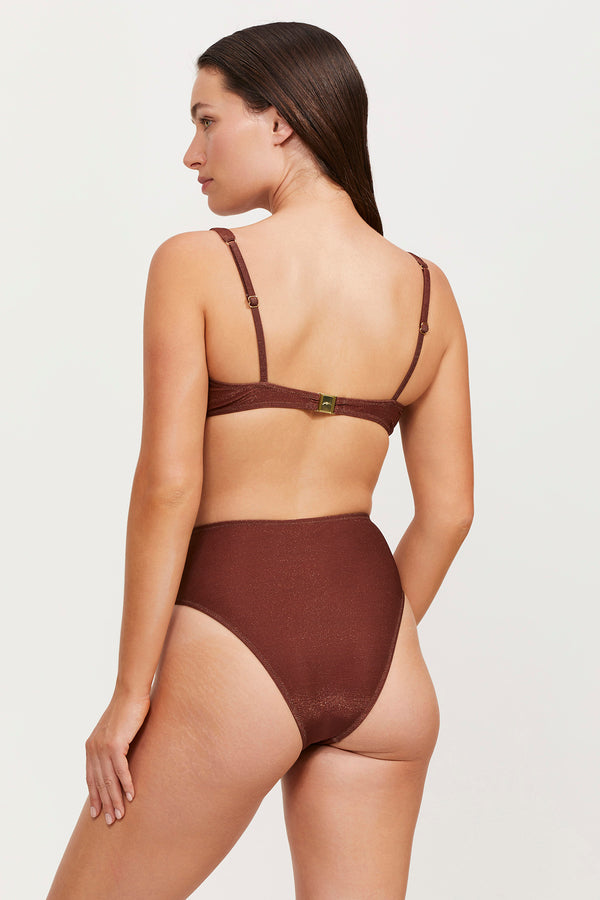 LUMA HIGH END BRALETTE BIKINI TOP - BRONZE