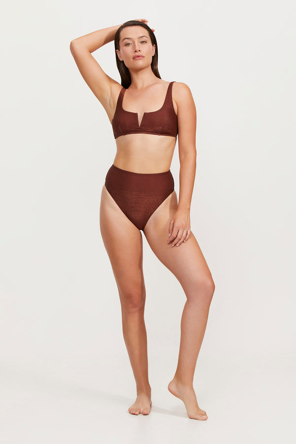 LUMA HIGH END BRALETTE BIKINI TOP - BRONZE