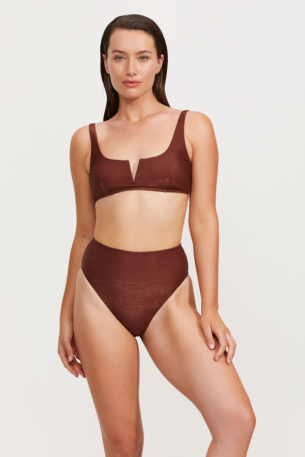 LUMA HIGH END BRALETTE BIKINI TOP - BRONZE