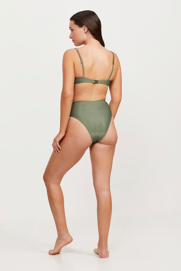 LUMA HIGH END BRALETTE BIKINI TOP - OLIVE