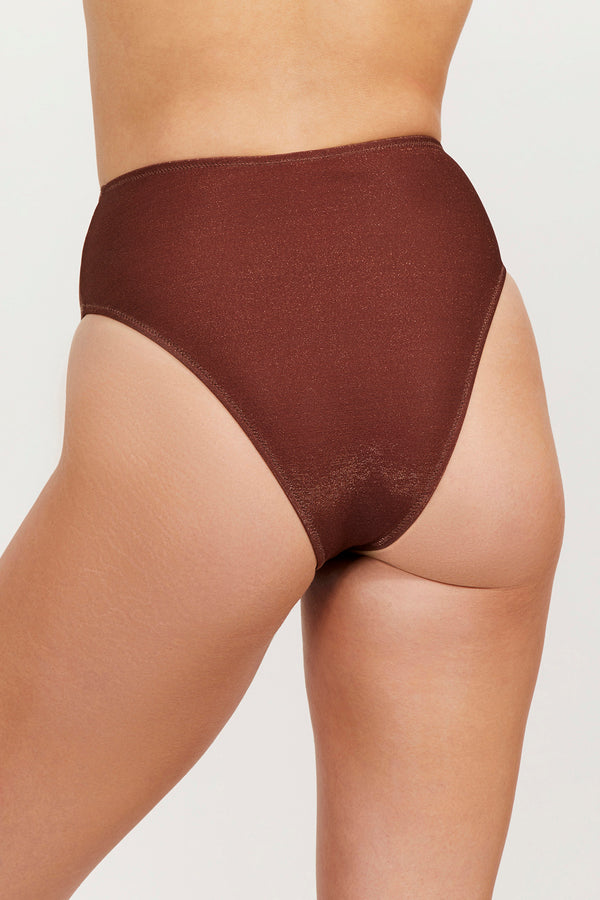 LUMA HIGH END HIGH LEG HIGH WAIST BOTTOM - BRONZE