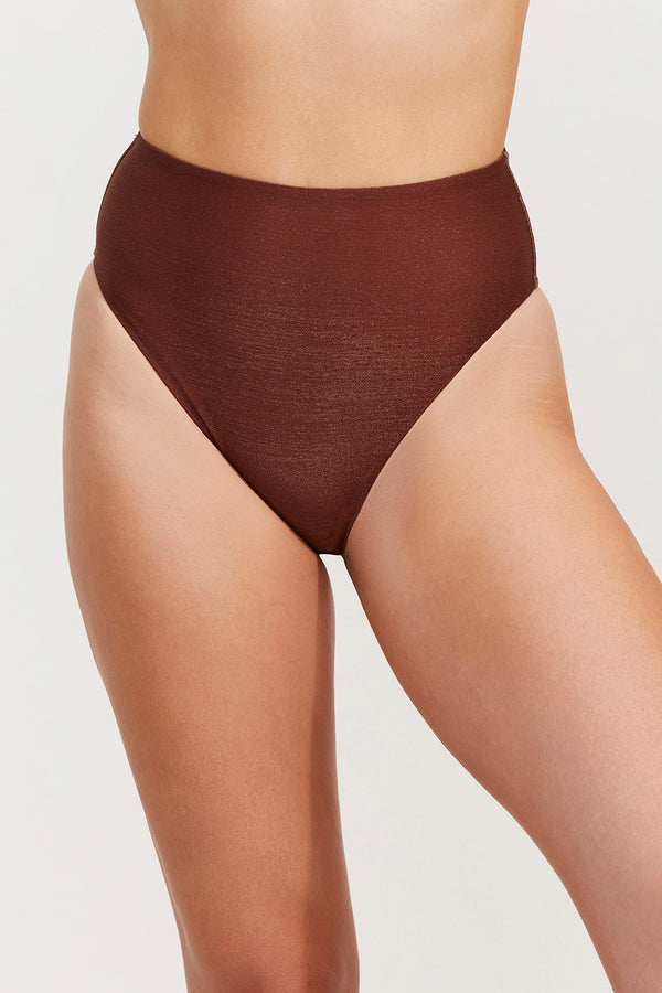 LUMA HIGH END HIGH LEG HIGH WAIST BOTTOM - BRONZE