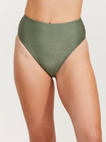 LUMA HIGH END HIGH LEG HIGH WAIST BOTTOM - OLIVE