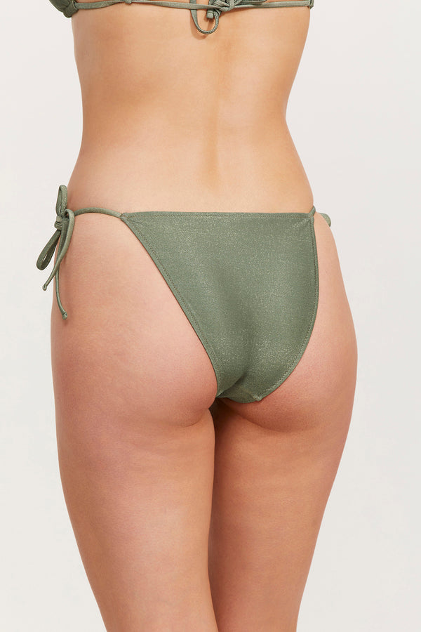 LUMA HIGH END SIDE TIE TRIANGE BIKINI BOTTOM - OLIVE