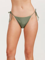 LUMA HIGH END SIDE TIE TRIANGE BIKINI BOTTOM - OLIVE