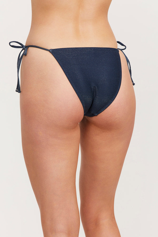 LUMA HIGH END SIDE TIE TRIANGE BIKINI BOTTOM - BLUE