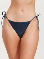 LUMA HIGH END SIDE TIE TRIANGE BIKINI BOTTOM - BLUE